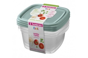 CONJUNTO 3 POTES PLASTICO QUADRADO 800ML SR125/3C55 SANREMO