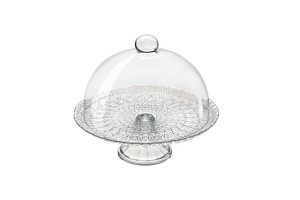 BOLEIRA DE VIDRO PLUMA COM PÉ - VITAZZA