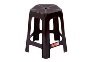 BANQUETA PLÁSTICA 5 PERNAS PRETA - SAMPLAS