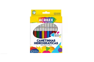 CANETINHAS HIDROGRAFICAS 12 CORES - ACRILEX