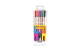 Caneta, Compactor, Com Ponta Porosa, Microline, Blister Com 6 Cores