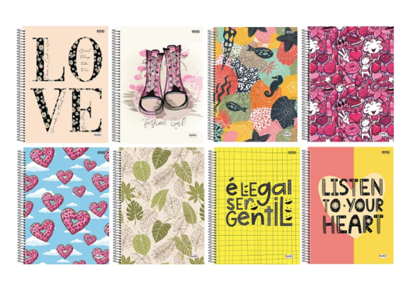 CADERNO 10 MATERIAS 160 FOLHAS BOM D+ FEMININO - SÃO DOMINGO