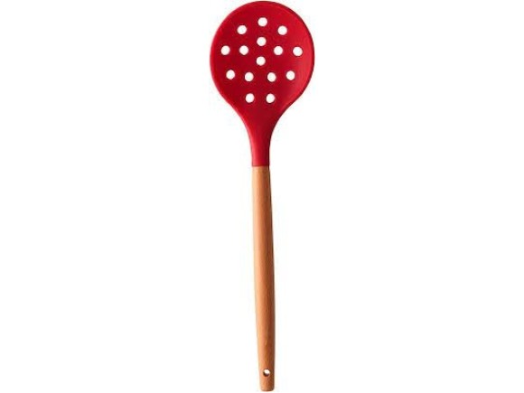ESCUMADEIRA DE SILICONE C/ CABO DE BAMBU CHARMY VERMELHO 31,5CM - LYOR