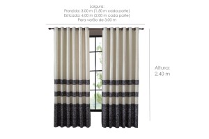 CORTINA LINHA UNICA HAVANA 3,00M X 2,40M - SULTAN