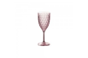 Taça Para Vinho Água Suco Glamour 330ml Rosa- Plasútil